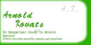 arnold kovats business card